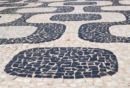 Mosaic of sidewalk Ipanema in Rio de Janeiroの写真素材