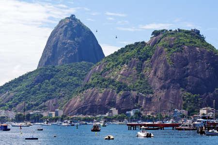 The mountain Sugar Loaf and Urca in Rio de Janeiroの写真素材