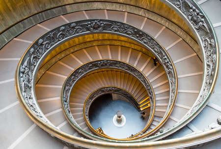 Spiral stairs of the Vatican Museums in Vatican, Rome, Italy 
