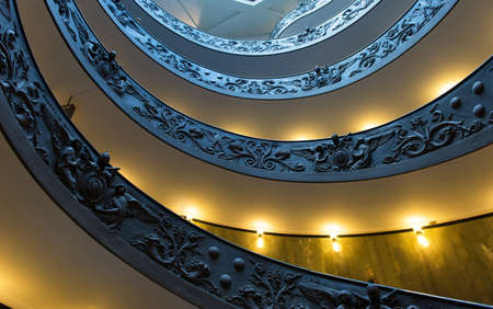 Spiral stairs of the Vatican Museums in Vatican, Rome, Italy の写真素材