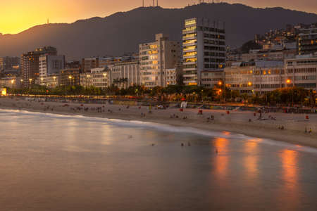 Sunset view of Ipanema in Rio de Janeiro, Brazilの写真素材