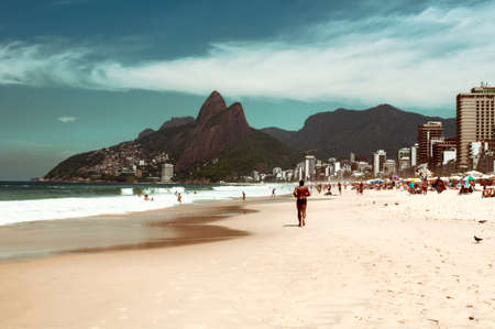 Ipanema, Leblon and the Mountain Dois Irmao in Rio de Janeiro. Brazilの写真素材