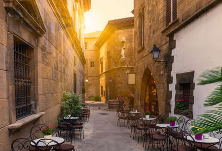 Poble Espanyol - traditional architectures in Barcelona, Spainの写真素材