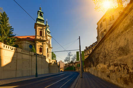 Old street in Nove Mesto in Prague. Czech Republicの写真素材