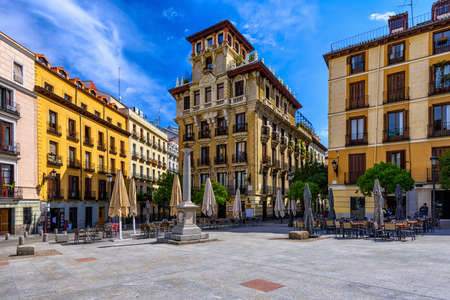 view of old square in Madrid. Spainの写真素材