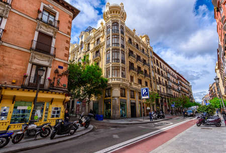 Calle Mayor in Madrid, Spain. Calle Mayor is one of the main streets of Madridの写真素材