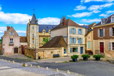 Old street with old houses in a small town Chartres, France