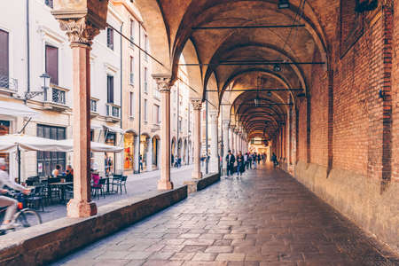 Street arcade in Padua (Padova), Veneto, Italyの写真素材