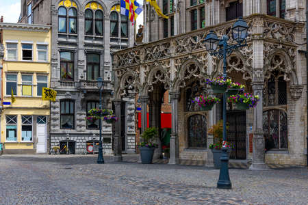 Grote Markt and Mechelen City Hall in Mechelen, Belgium. Mechelen is a city and municipality in the province of Antwerp, Flanders, Belgium.の写真素材
