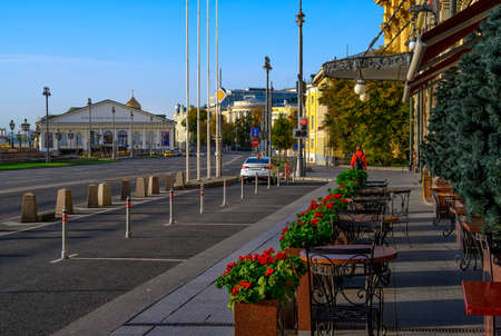 Mokhovaya street in Moscow, Russia. Moscow architecture and landmark. Moscow cityscapeの写真素材