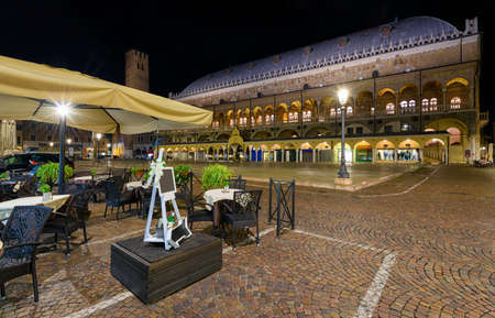 Palazzo della Ragione is a medieval town hall and Piazza dei Frutti Padua (Padova), Veneto, Italyの写真素材