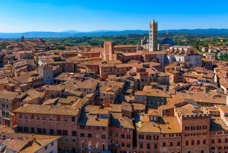 View of Siena Cathedral (Duomo di Siena) in Siena, Italy. Skyline of Siena.の写真素材
