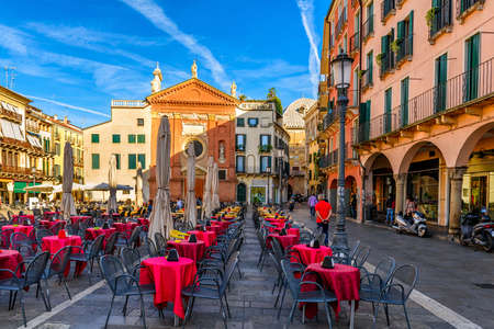 Piazza dei Signori and Church of St. Clement in Padua (Padova), Veneto, Italyの写真素材