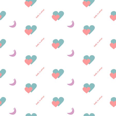 seamless pattern. baby in a dream. baby sleepのイラスト素材