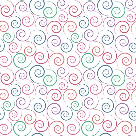 seamless pattern. color spirals. white backgroundのイラスト素材