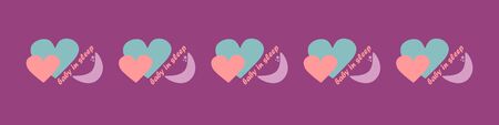 line of hearts baby sleep. room decorのイラスト素材