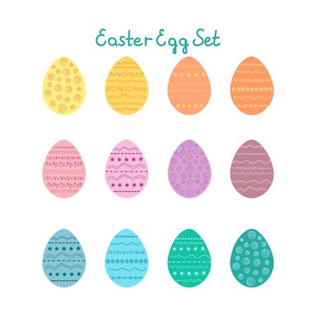 set of easter eggs. hand paintedのイラスト素材