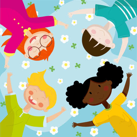 happy kidsのイラスト素材