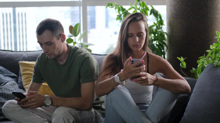 A married couple finds out the relationship. Wife and wife make claims to each other because of jealousy. The concept of distrust, jealousy. Revealing betrayal.の写真素材