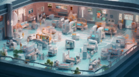 Model of the building and premises of the hospitalの写真素材