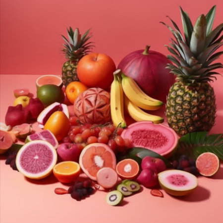 Image of bright and juicy tropical fruitsの写真素材