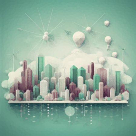 Abstract image of a new bright metropolis cityの写真素材