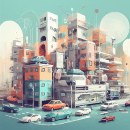 Abstract image of a new bright metropolis cityの写真素材