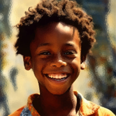 Little African American child laughing merrily