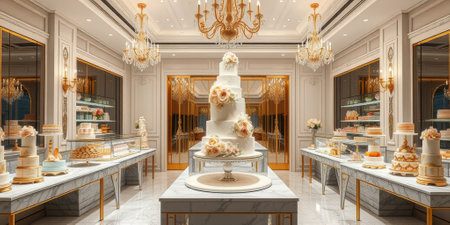 Boutique with chic wedding cakesの素材
