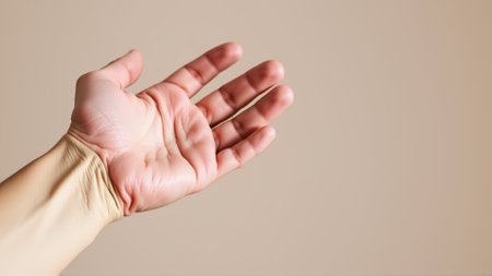 Outstretched Hand on Isolated Backgroundの素材