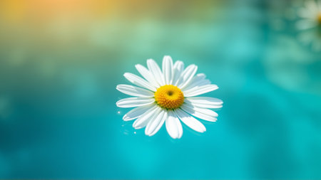 Chamomile flower floating in waterの素材