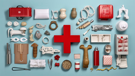 Emergency medical tool kit.の素材
