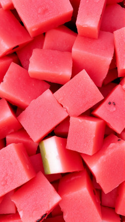 Slices of red ripe watermelonの素材