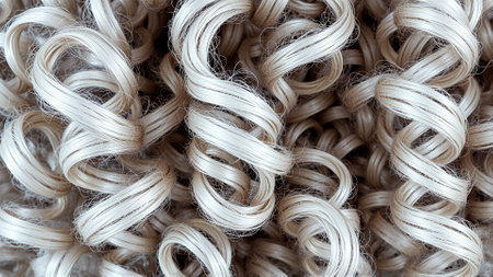 Curly Hair Texture. White Curly Curlsの素材