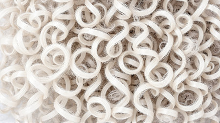 Curly Hair Texture. White Curly Curlsの素材