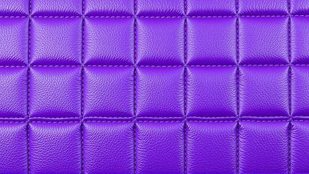 The surface texture of the artificial leather is lilac, the surface is stitched in the form of diamonds, squares, rectangles. Eco-leather in a kilt.の素材