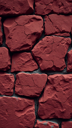 Old wall of uneven burgundy stonesの素材