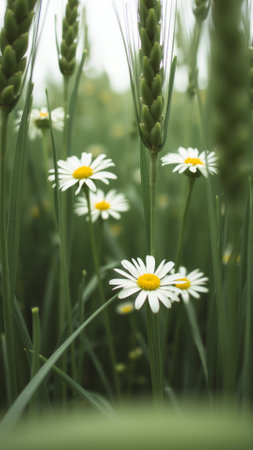 Meadow flowers in a summer fieldの素材