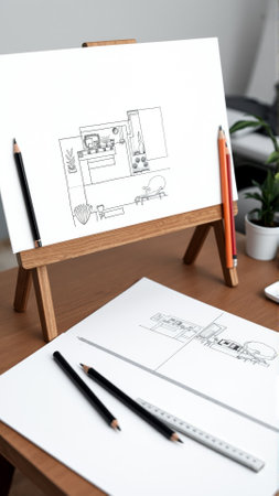 Drawing of the project of landscape design, improvement of the communal area, the territory of a country houseの素材