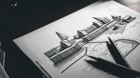 Drawing of the project of landscape design, improvement of the communal area, the territory of a country houseの素材