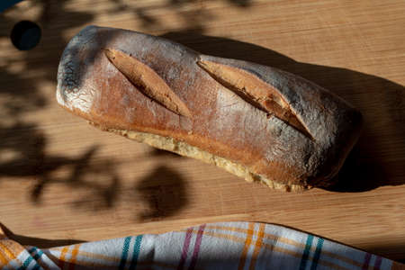 homemade loaf of fresh bred