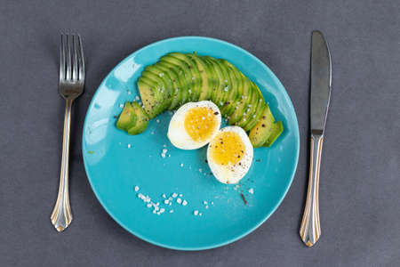 Homemade healthy breakfast with avocado