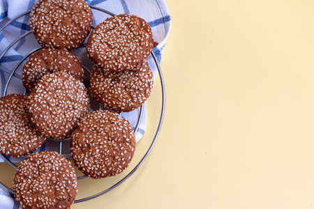 homemade ginger coockie with sesame