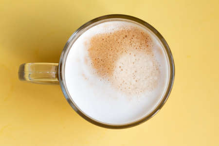 coffee breakfast with latte or cappuccino and french bakeryの写真素材