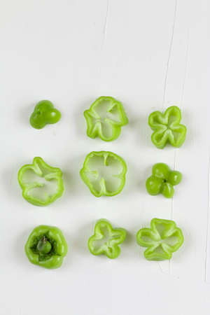 sweet green pepper, trendy ugly vegetables. space for text