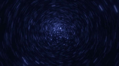 Digital radial motion blur of glowing particles, star trail imitation