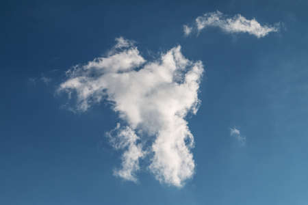 White fluffy cloud against blue sky, weather and nature photographyの写真素材