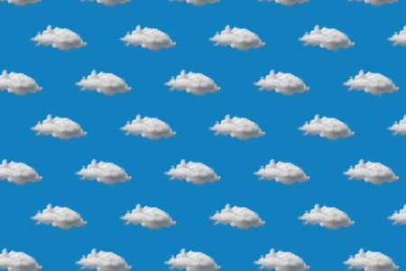 seamless pattern of clouds again blue backgroundの写真素材