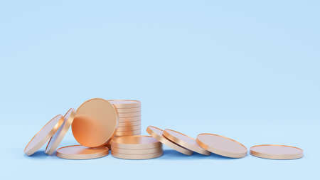 graph of money on blue background, 3d render