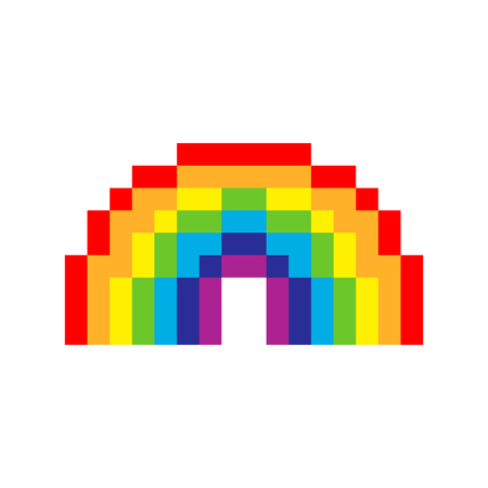 Pixel art rainbow iconのイラスト素材